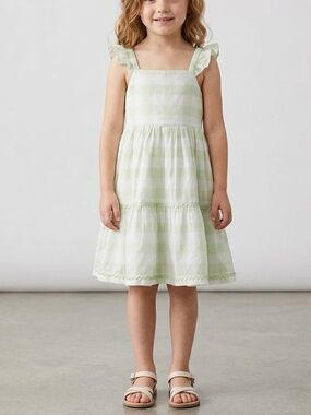 Sigrid Olsen Kids Green & White Gingham Summer Dress